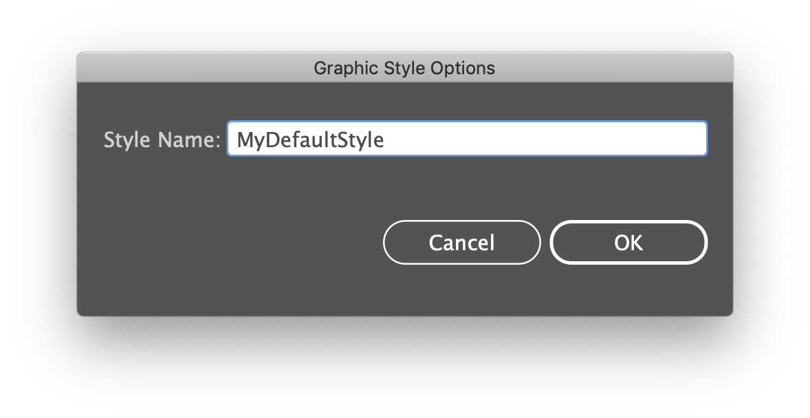 Pop up window for graphic style