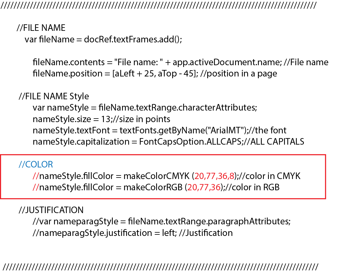File name script text color