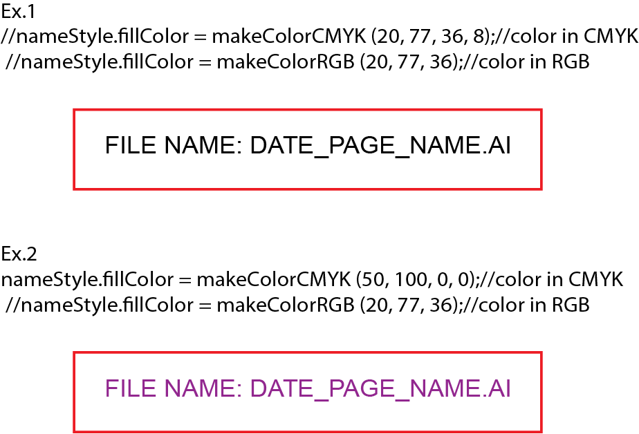 Dile name script color examples