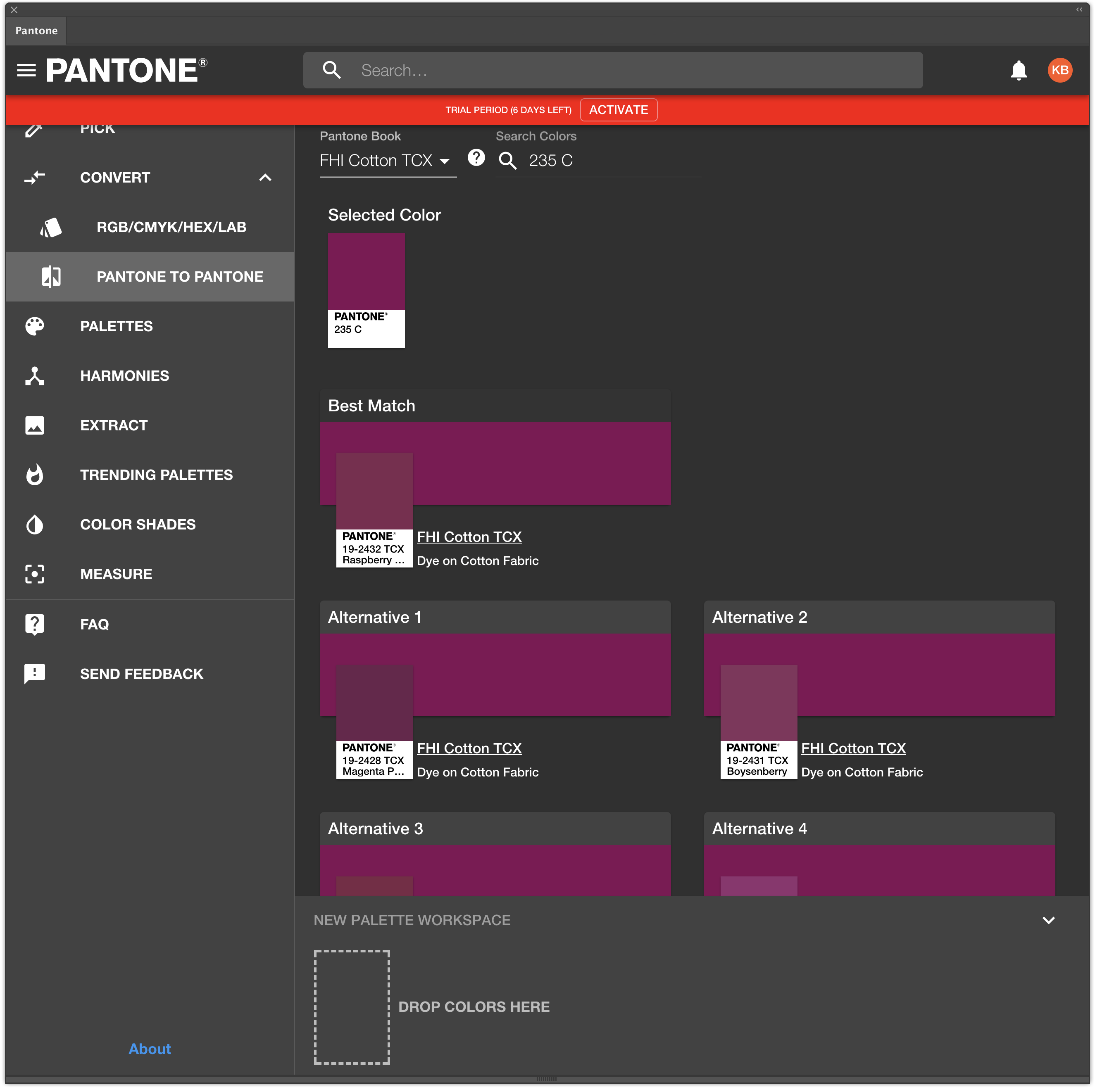 Pantone Connect convert PAntone to Pantone