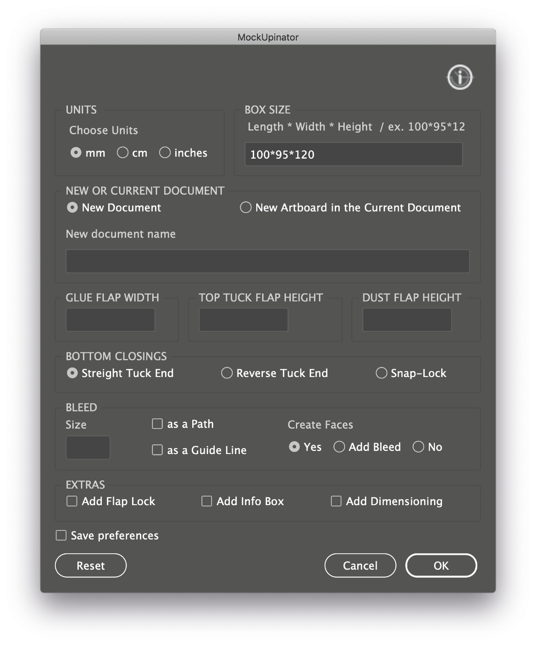 The picture to Mockapinator script shows the default scriptUI