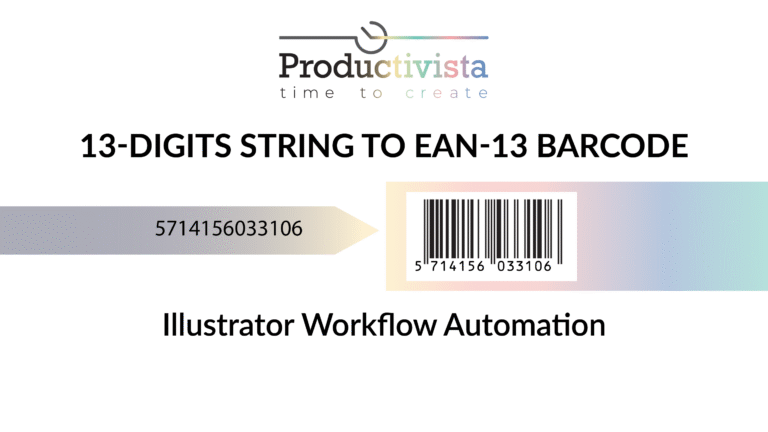 EAN-13 barcode generation automation showing illustrator automation examples for converting text strings to production-ready barcodes