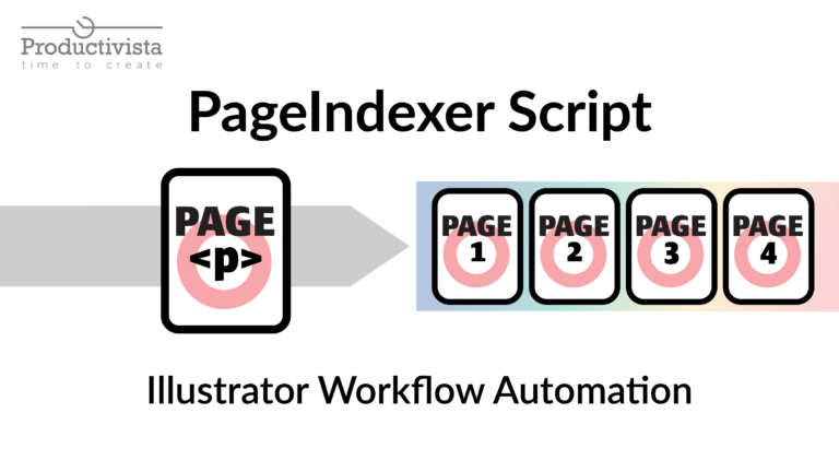 Cover image for the PageIndexer script showing automated page numbering across multiple artboards in Adobe Illustrator